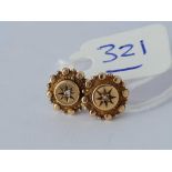 A pair of antique diamond earrings 9ct – 1.5 gms