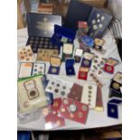 Large box of modern world Crowns and Mint sets