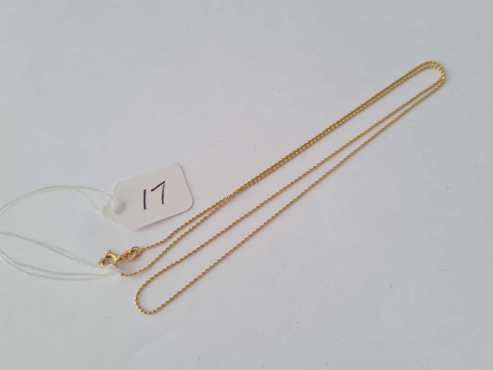 A fine gold neck chain 14ct gold 18 inch – 1.2 gms