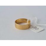 A gold band ring 9ct size U ½ – 4.3 gms