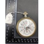 A gents large metal cased pocket watch by CHATELEU missing seconds dial