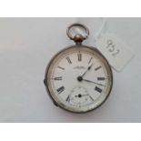 A gents silver pocket watch by WALTHAM with seconds dial