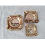 A group of three graduated ashtrays, Birmingham 1920 etc, 140g