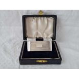 A good boxed napkin ring with vacant cartouche, Birmingham 1956