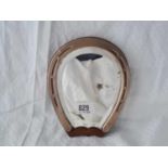 Horseshoe shaped silver mounted dressing table mirror. 7” high. Birmingham 1908 by S H