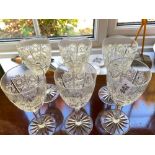 Good set of six cut wine glasses