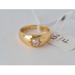 A GOOD EDWARDIAN SINGLE STONE DIAMOND RING 18CT GOLD SIZE O ½ – 7.2 GMS