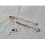 Pair of George III cast sugar tongs by I G? Circa 1780