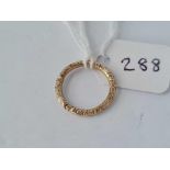 Antique Georgian gold chased split ring, diameter 16mm