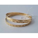 THREE X 9CT BANGLES – 16.2 GMS