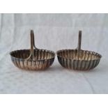 A pair of fluted baskets with handles – 2.25” wide – Birmingham 1892