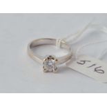 A white gold solitaire ring 18ct gold size N – 3.8 gms