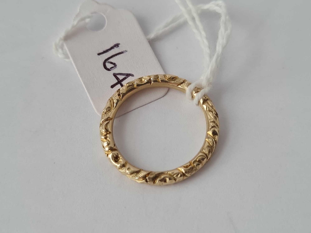 ANTIQUE GEORGIAN CHASED SPLIT RING IN 18CT GOLD, DIAMETER 20MM IN EXCELLENT CONDITION - Image 2 of 2