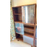 Retro bookcase with six sliding glass doors. 36 inch wide. 5;2" high