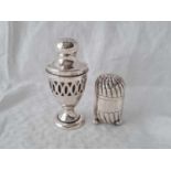 Urn shaped pepper and another half fluted. 1895. 61gms