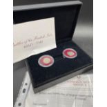 Cased set of two French silver denier's from the LONDON MINT with certificate