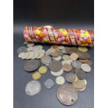 Vintage Smarties tube of interesting coins