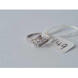 A diamond cross over ring 9ct size l – 1.5 gms