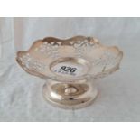 Pierced sweet dish on spreading base. 4.5” diam 1941. 76gms