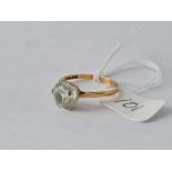 A large white stone 9ct dress ring size S 2.9g inc