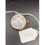 A gents rolled gold wrist watch by AWC and Co with seconds dial