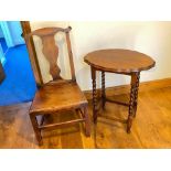 18thC oak chair and a 1930s oak side table