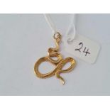 A snake pendant 9ct – 2.5 gms