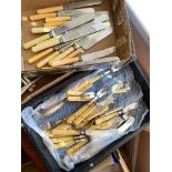 Set of fish knives and forks plus Sheffield dinner knives