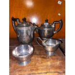 Four piece circular tea set