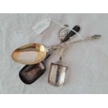 Continental caddy spoon and two others. 67Gms