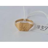 A vintage signet ring 9ct size Q 2.2g