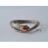 A silver snake bracelet