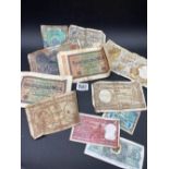 A collection of foreign notes