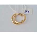 A pair of hoop earrings AF 9ct – 1.5 gms