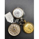 Three ladies fob watches including one silver example