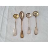 Four 19th Century cruet spoons – 1827, 1830 etc – 46 g.