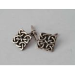 Silver Celtic knot cufflinks marked 925