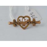 9ct heart basket brooch, 1,4