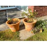 Pair of circular terracotta pots 18" wide