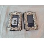 Small pair of photo frames, embossed borders. 3.5” high