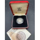 UK silver proof one pound coin 1983 boxed COA