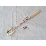 An early Victorian stilton scoop with push thumb piece – Birmingham 1840 by TC?