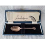 A decorative Christening spoon in box, Sheffield 1965