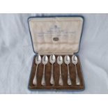 Eight British Hall Marked teaspoons in fitted case