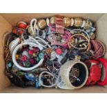 A carton of assorted costume jewellery