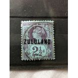 ZULULAND 1888 Q.V. 2 1/2 blue fine used SG4 Cat £24