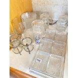 Glass nut dish pickle jars etc