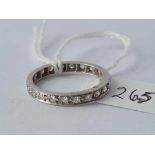 A GOOD DIAMOND ETERNITY RING IN HIGH CARAT WHITE GOLD SIZE P – 2.6 GMS
