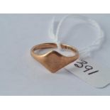 A signet ring, 9ct, M, 2.2g
