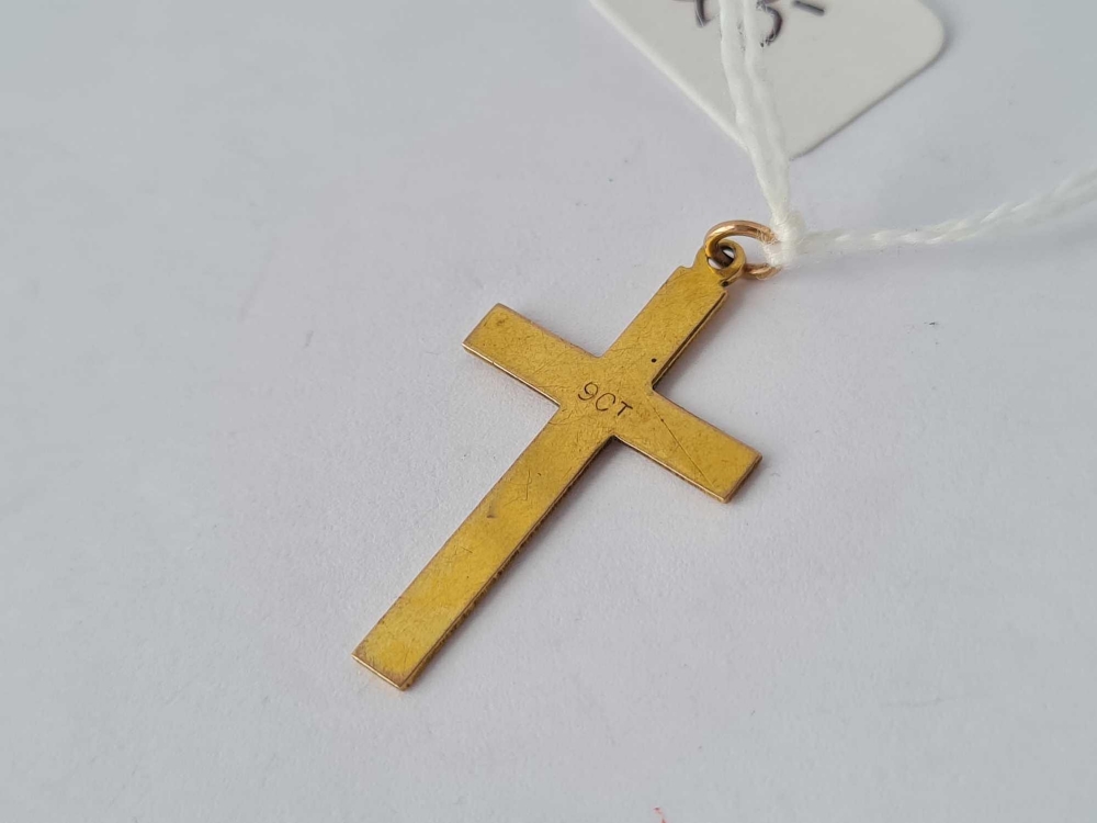 A 9ct cross- 1.1 gms - Image 2 of 2